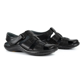 Kampol Men's leather sandals 220KAM black 3 Kampol Men's leather sandals 220KAM black 3
