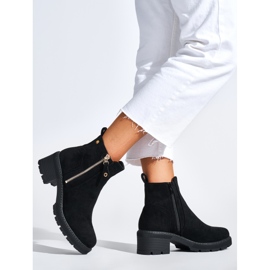 Black women's ankle boots with a decorative zipper 2