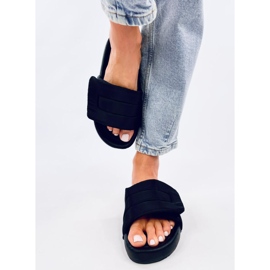Cueto Black nylon slippers 1