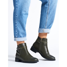 Dark green women's ankle boots with low heels 1 Dark green women's ankle boots with low heels 1