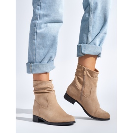 Beige cowboy boots for women 1