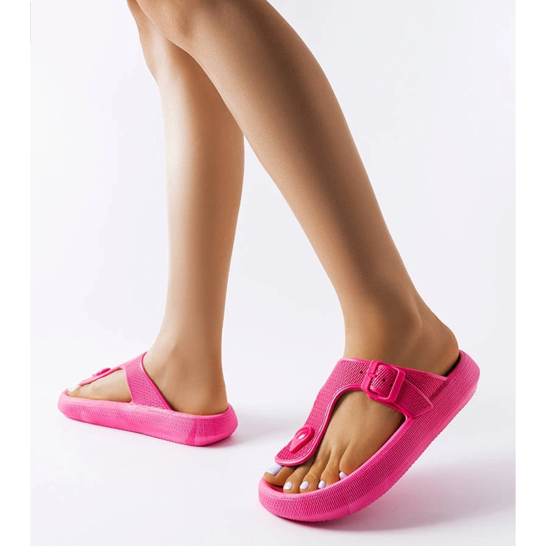 Fuchsia platform sandals from Moretti pink 1