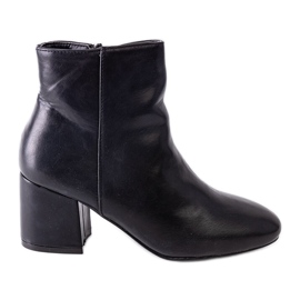 Black elegant ankle boots with a heel Hale 1