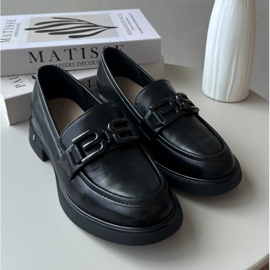 Vinceza Elegant Women's Leather Moccasins Black Triana 1