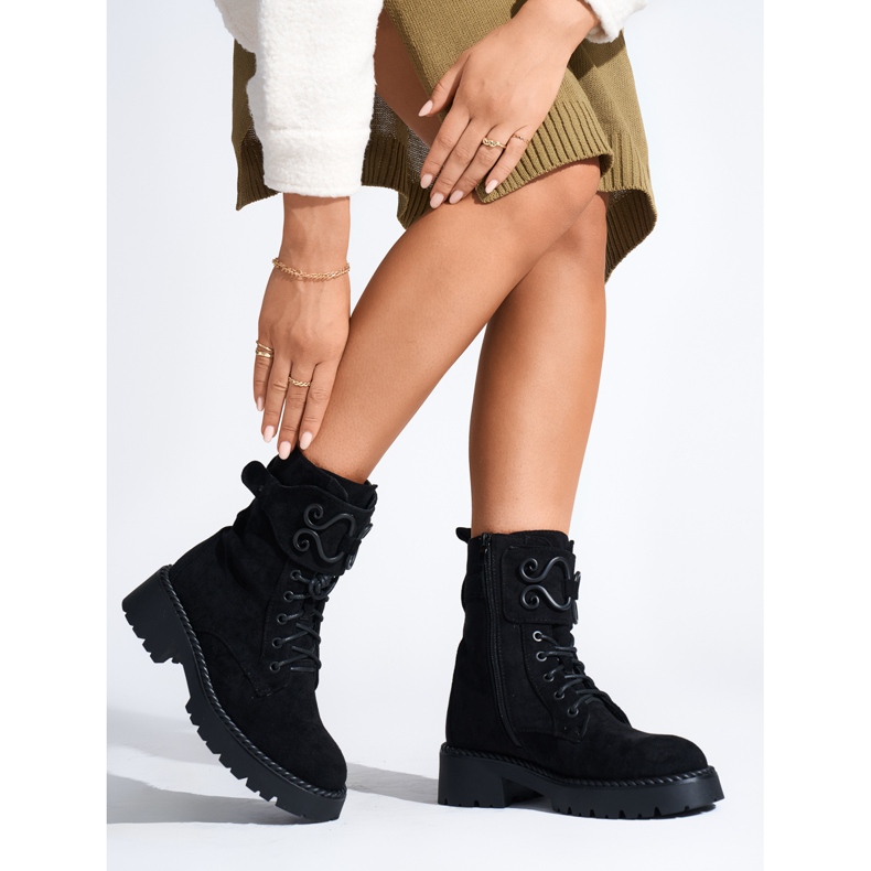 Women's suede black workers 2