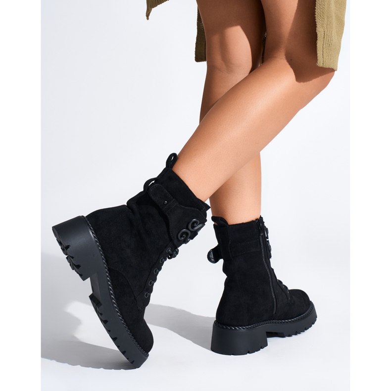 Women's suede black workers 1