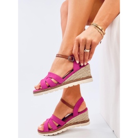 Rosco Fuchsia espadrille wedge sandals pink 1