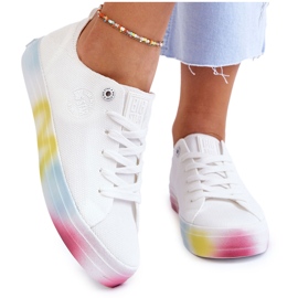 Women's sneakers with colorful Big Star LL274237 white 4