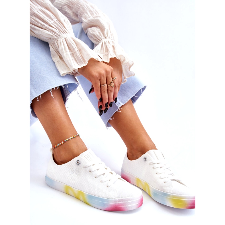 Women's sneakers with colorful Big Star LL274237 white 3 Women's sneakers with colorful Big Star LL274237 white 3