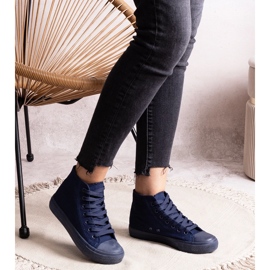 Navy blue Rafife high top sneakers 1