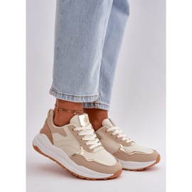 Women's Sneakers On The Platform Made Of Eco Leather Beige Issatta 1