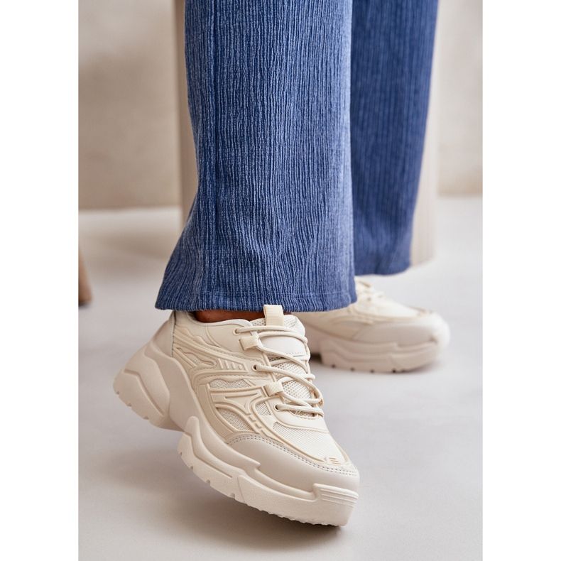 Sports Shoes Sneakers Women On A Massive Sole Light Beige Lerista 2