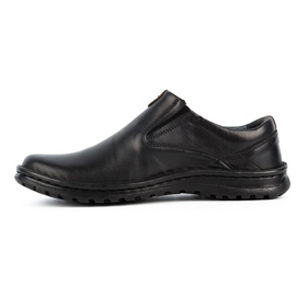 Kampol Men's leather slip-on shoes 12KAM black 1