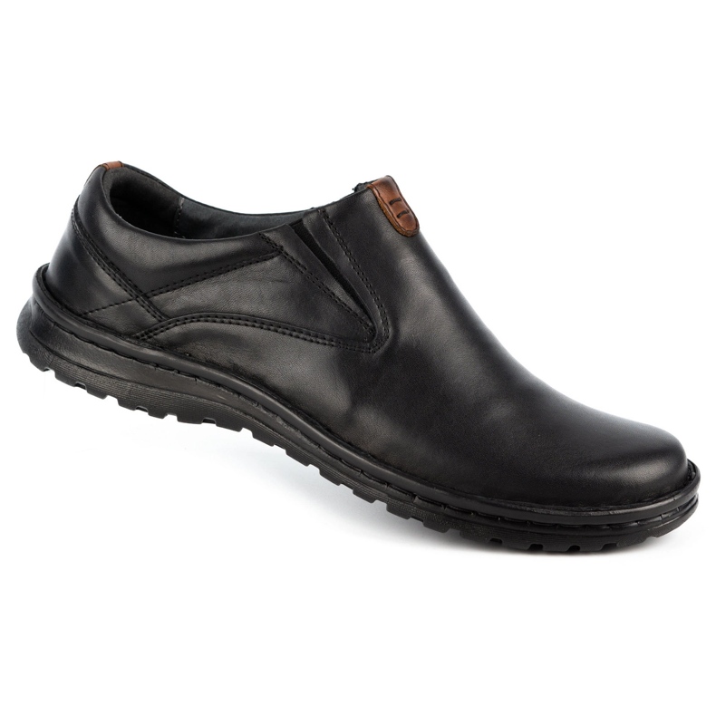 Kampol Men's leather slip-on shoes 12KAM black 2 Kampol Men's leather slip-on shoes 12KAM black 2