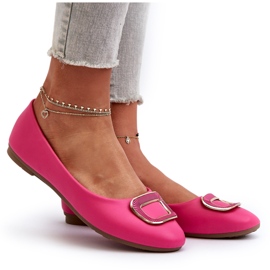 Day-Vine Fuchsia Eco Leather Ballet Flats With Decoration pink 4
