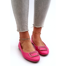 Day-Vine Fuchsia Eco Leather Ballet Flats With Decoration pink 3