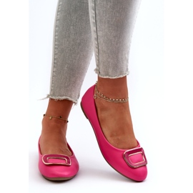 Day-Vine Fuchsia Eco Leather Ballet Flats With Decoration pink 2