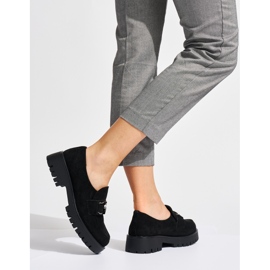 Women's black suede loafers 2