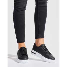Black platform sports shoes 1