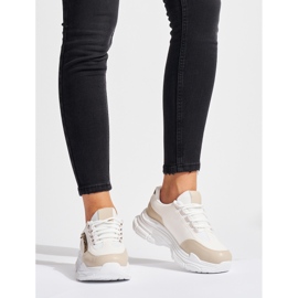 Cream women's sneakers beige 2