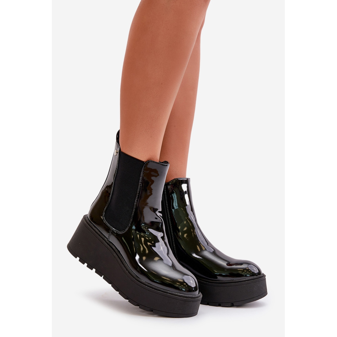 Ladies patent leather boots shop