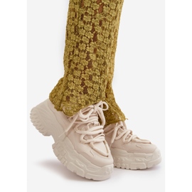 Women's Sneakers With Massive Sole Light Beige Nevela 1