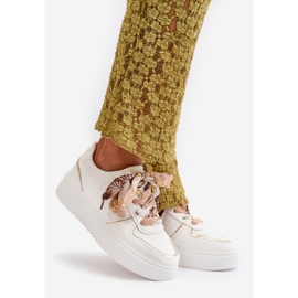 Women's Sneakers On The Platform With Decorative Lacing White Mistra 1 Women's Sneakers On The Platform With Decorative Lacing White Mistra 1