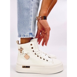 Abba White High-Top Grain Sneakers 1