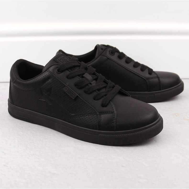 Men's sports shoes made of ecological leather, black, Big Star OO174021 1
