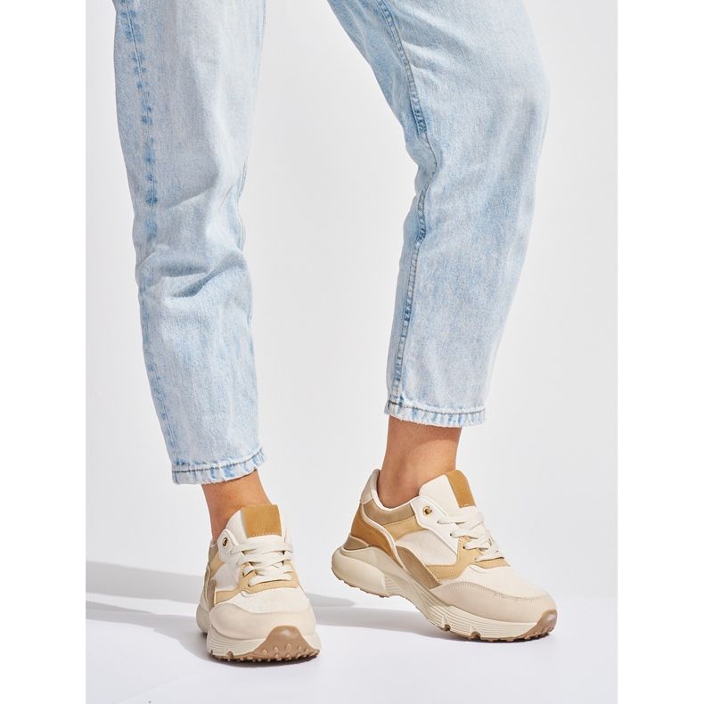 Women's beige sneakers 1