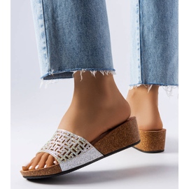 Silver wedge sandals from Elitha 1