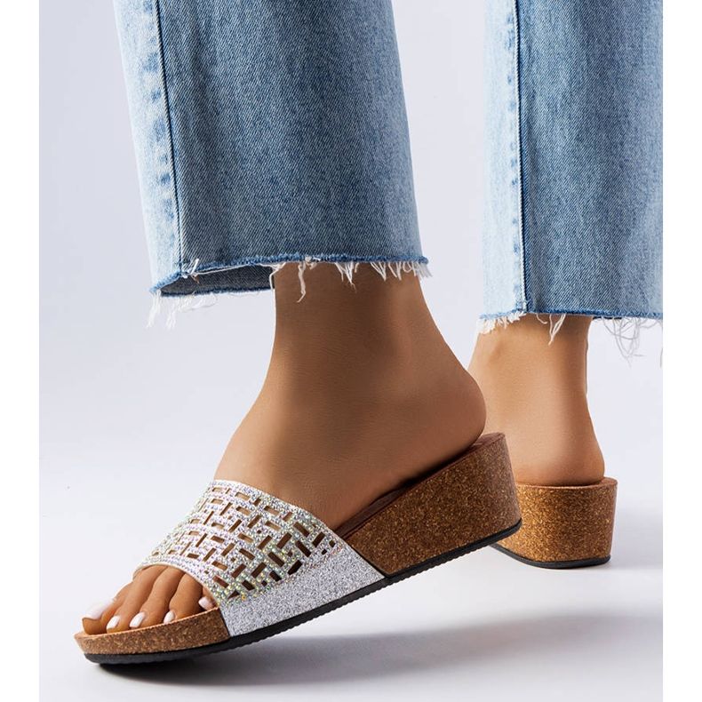 Silver wedge sandals from Elitha 1