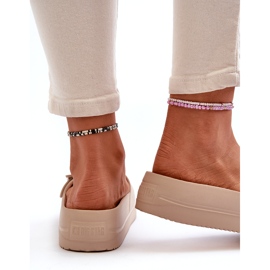 Women's Foam Flip-Flops on the Platform With a Buckle Big Star NN274A666 Beige 1