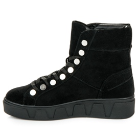 Betler Lace-up boots on the platform black 2