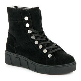 Betler Lace-up boots on the platform black 1