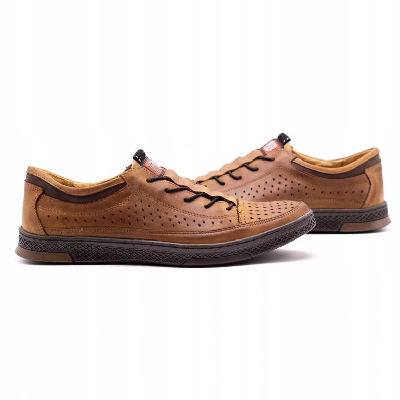 Polbut Men's leather shoes K22P camel brown 2