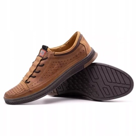 Polbut Men's leather shoes K22P camel brown 1
