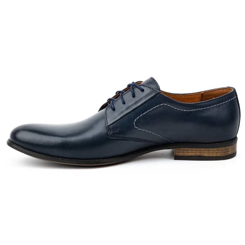 Kampol Men's formal leather shoes 331KAM navy blue 1