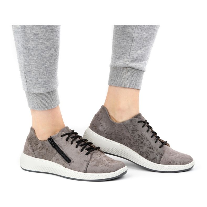 WASAK Women's sneakers leather shoes 0602W gray flowers grey 1 WASAK Women's sneakers leather shoes 0602W gray flowers grey 1