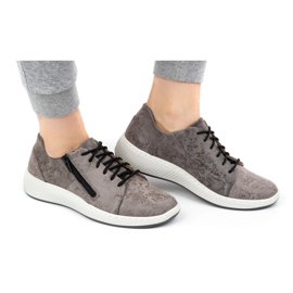 WASAK Women's sneakers leather shoes 0602W gray flowers grey 2 WASAK Women's sneakers leather shoes 0602W gray flowers grey 2