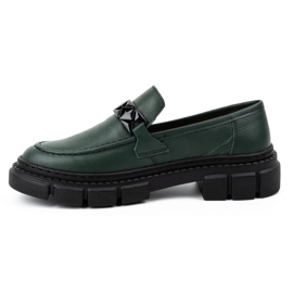 WASAK Women's leather slip-on shoes 706X green with a thick sole 1