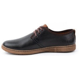 Kampol Men's leather casual shoes 22KAM black 1