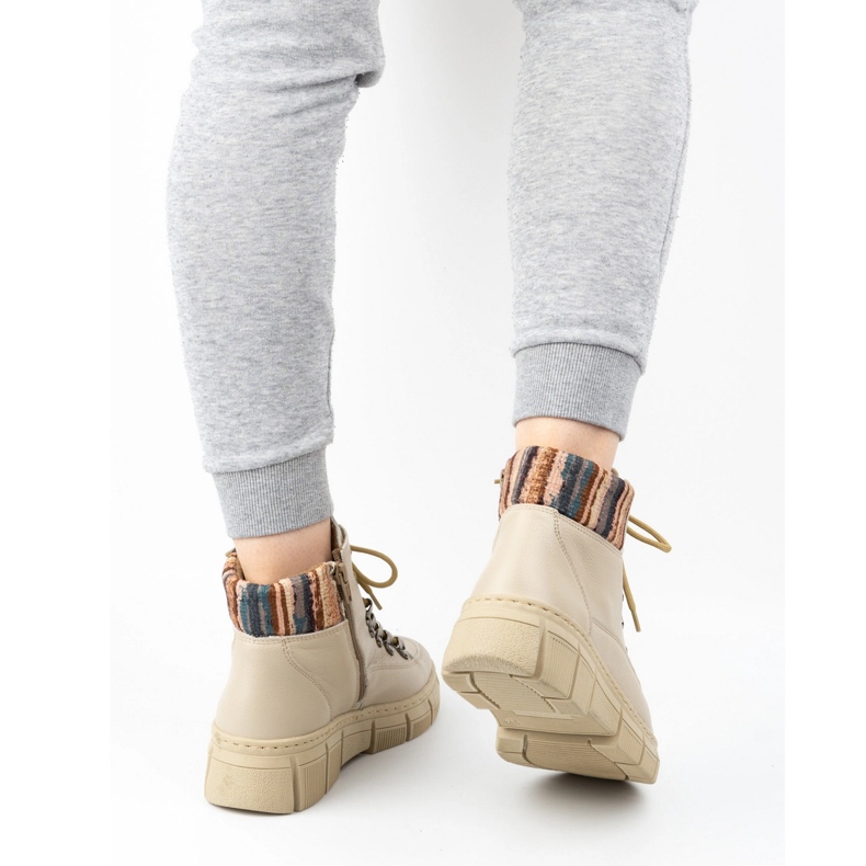 WASAK Women's shoes winter ankle boots leather 0698W beige 2