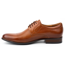 Kampol Men's formal leather shoes 324KAM brown 1