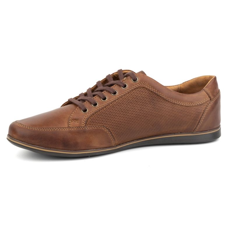 Olivier Men's casual leather shoes 410KNT brown 1