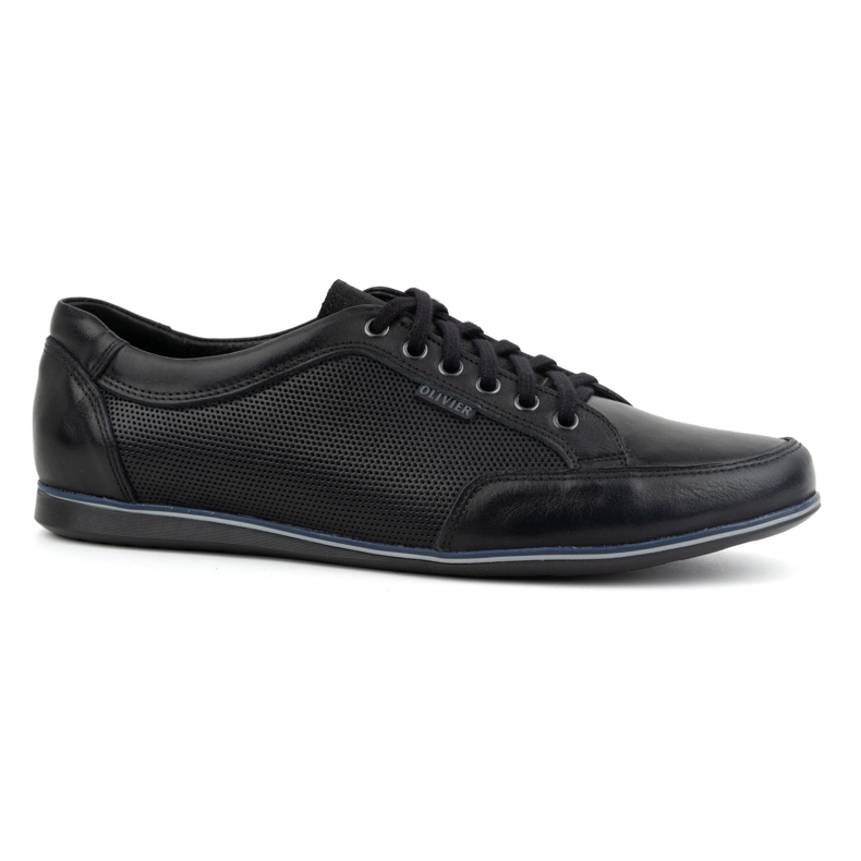 Olivier Men's casual leather shoes 410KNT black 1