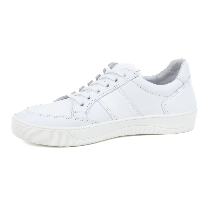Olivier Men's leather sports shoes with laces 872KNT white 1 Olivier Men's leather sports shoes with laces 872KNT white 1