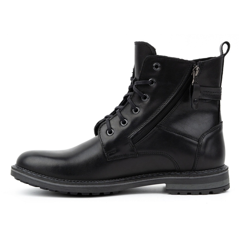 Kampol Men's shoes high boots leather 155KAM black 1