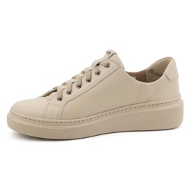 Olivier Women's leather sneakers Style 1238 beige 1
