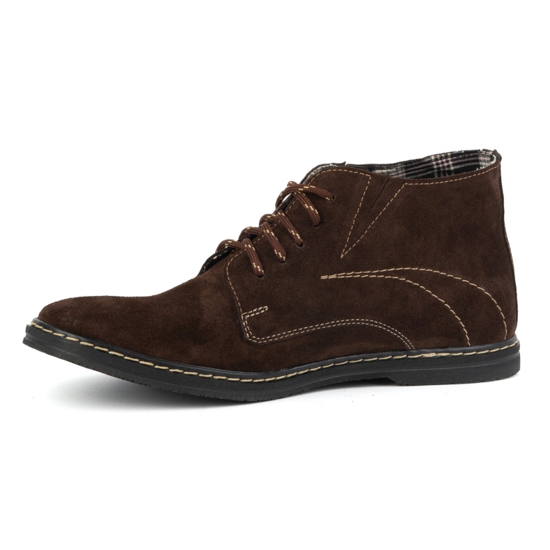 Olivier Men's shoes lace-up ankle boots 307lu brown 1